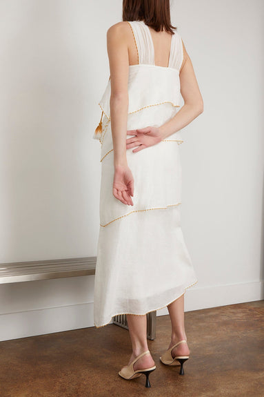 Dorothee Schumacher Casual Dresses Summer Waves Dress in White and Dark Yellow Dorothee Schumacher Summer Waves Dress in White and Dark Yellow
