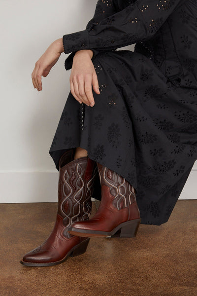 Dorothee Schumacher Ankle Boots Western Shine Cowboy Boot in Brown Mix Dorothee Schumacher Western Shine Cowboy Boot in Brown Mix