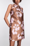 Dorothee Schumacher Floral Statement Dress in Caramello Rose