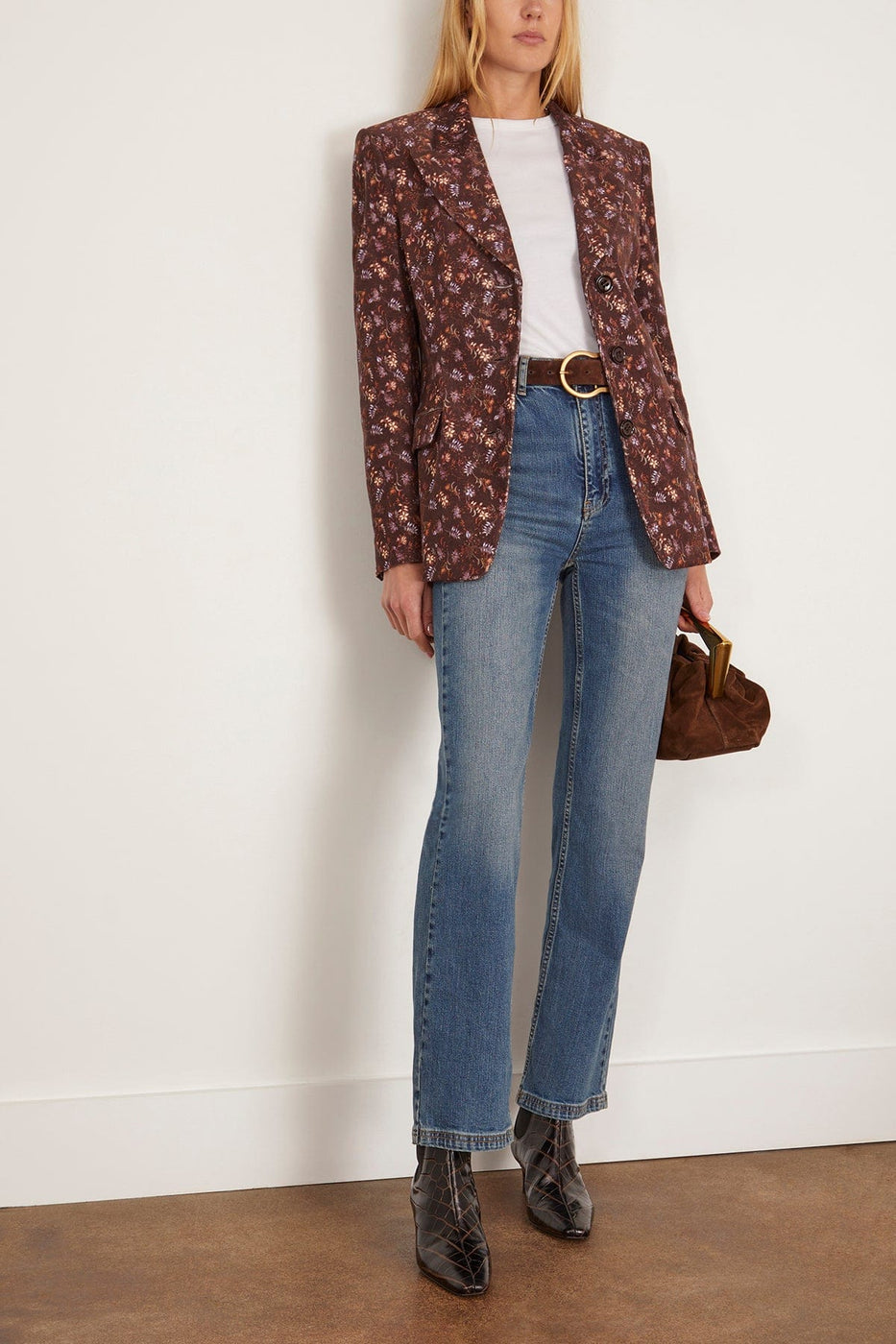 Dorothee Schumacher Floral Statement Jacket in Winter Blossom Very Dark Brown