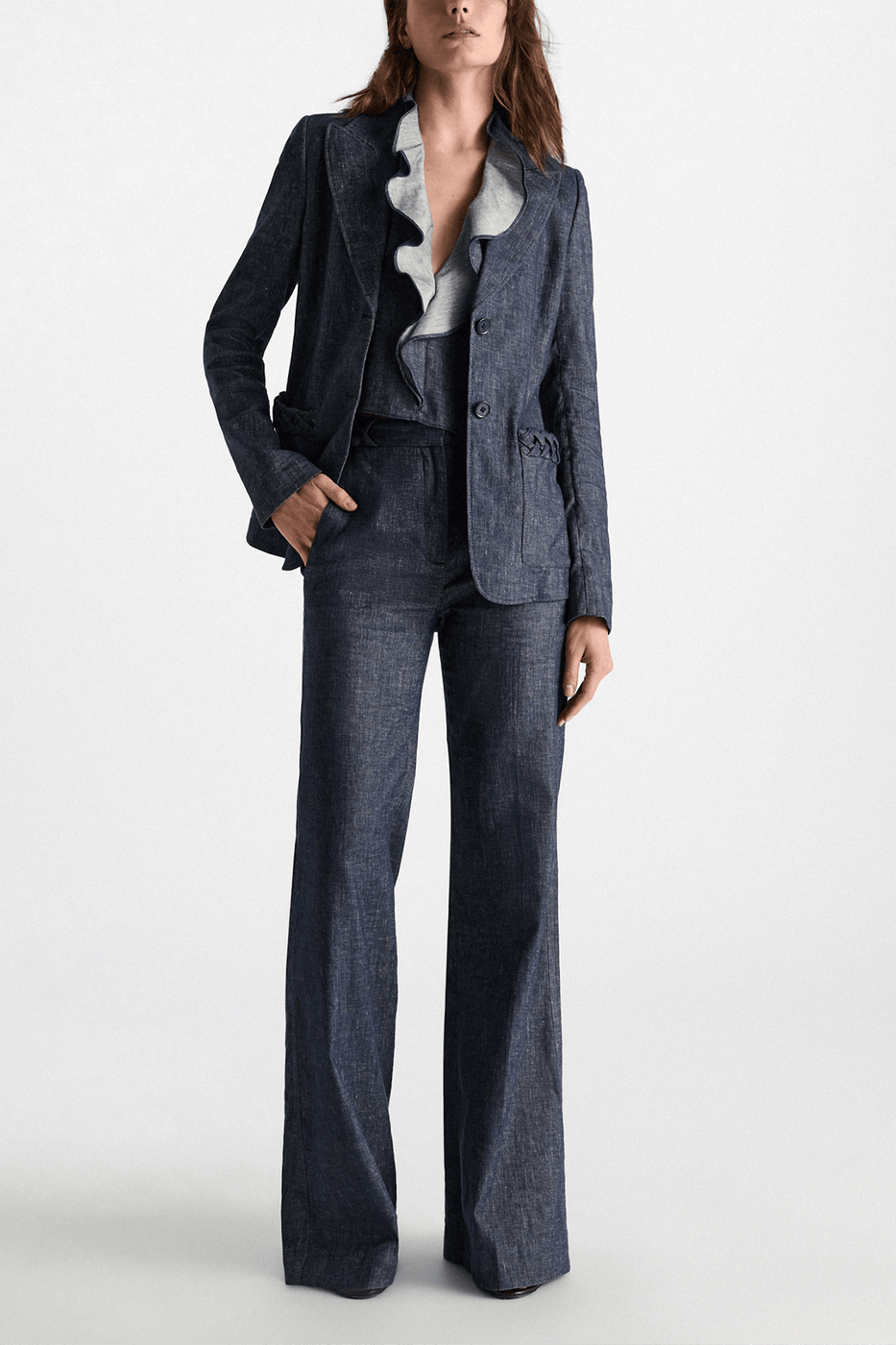 Dorothee Schumacher Fluid Denim Jacket in Denim Blue