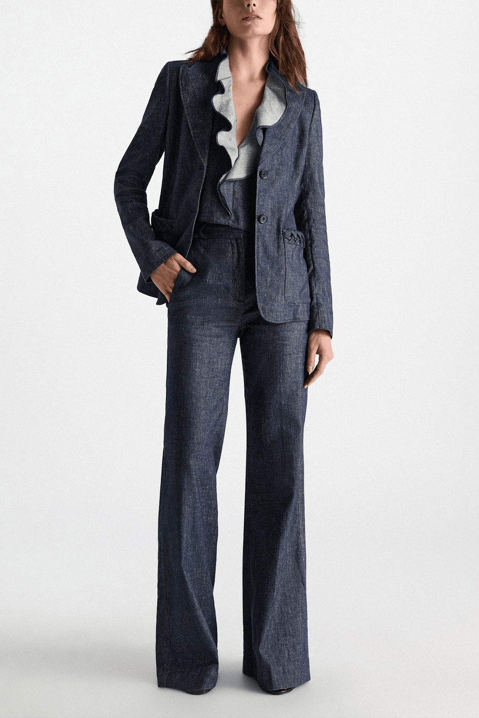 Dorothee Schumacher Fluid Denim Pants in Denim Blue