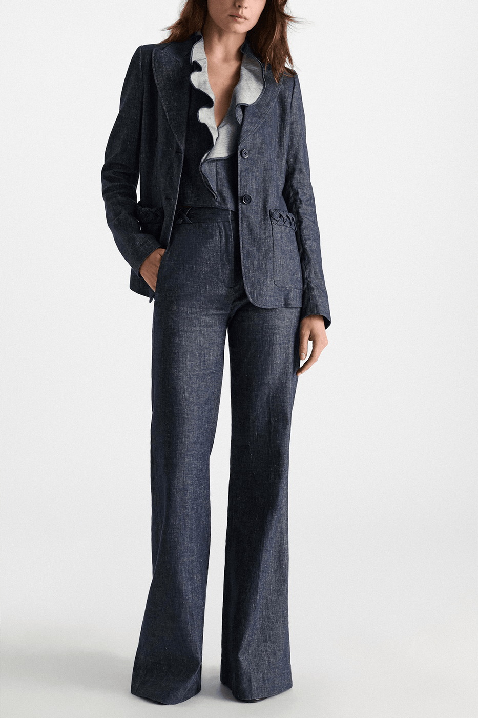 Dorothee Schumacher Fluid Denim Top in Denim Blue