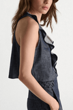 Dorothee Schumacher Fluid Denim Top in Denim Blue