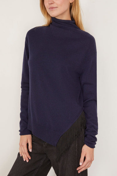 Dorothee Schumacher Sweaters Fringe Statement Pullover in True Navy Fringe Statement Pullover in True Navy