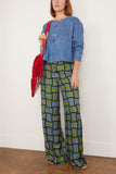 Dorothee Schumacher Pants Graphic Drapes Pant in Weave Mix Blue Green Graphic Drapes Pant in Weave Mix Blue Green