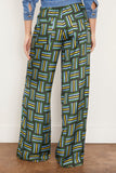 Dorothee Schumacher Pants Graphic Drapes Pant in Weave Mix Blue Green Graphic Drapes Pant in Weave Mix Blue Green