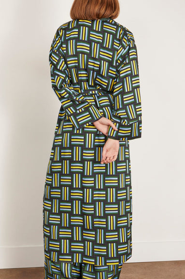 Dorothee Schumacher Coats Graphic Patch Coat in Weave Mix Blue Green Graphic Patch Coat in Weave Mix Blue Green