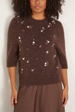 Dorothee Schumacher Loving Touch Embellished Pullover in Black Chocolate