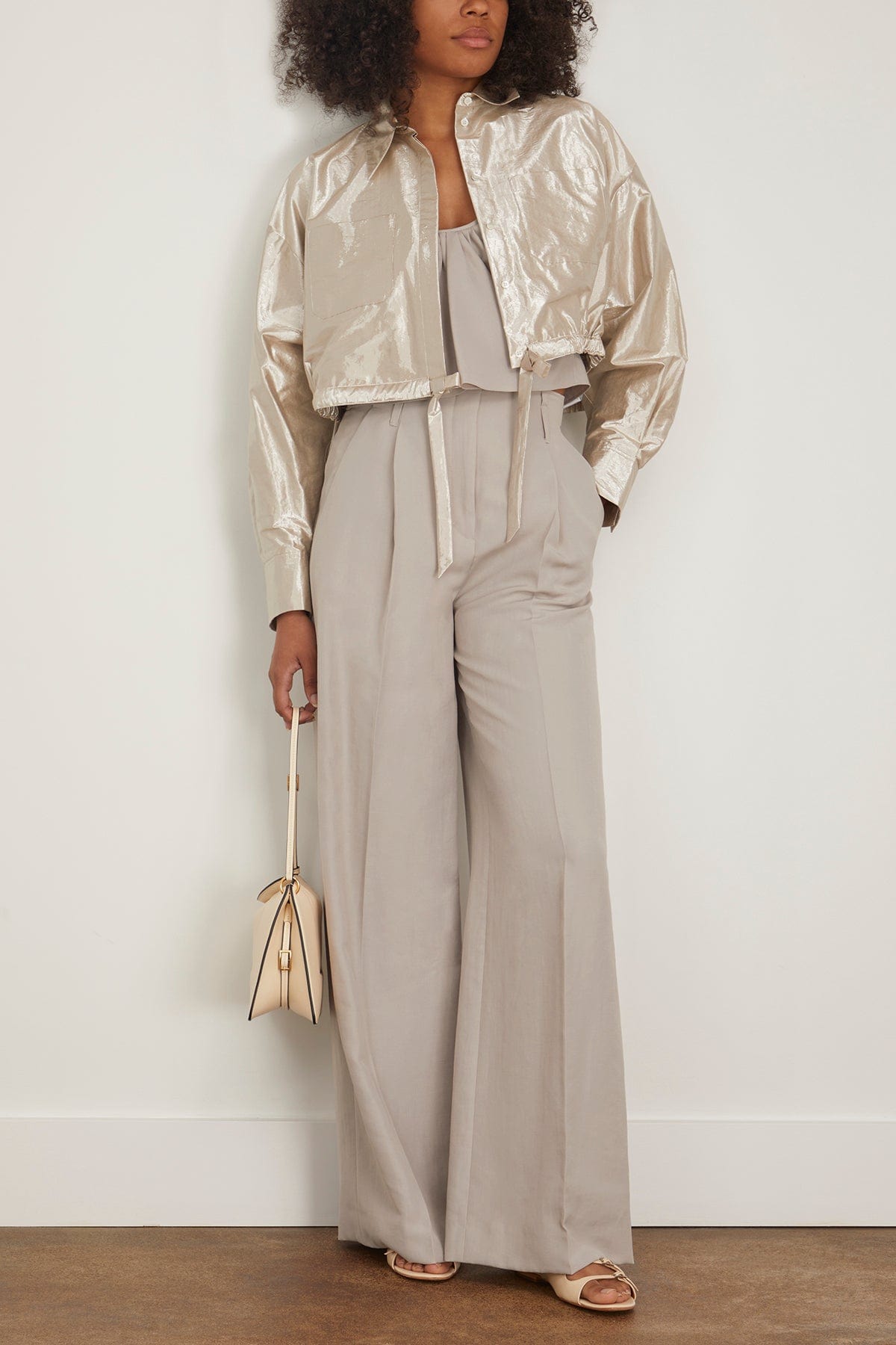 Dorothee Schumacher Tops Shimmering Ease Blouse in Shiny White