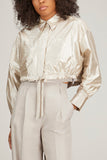 Dorothee Schumacher Tops Shimmering Ease Blouse in Shiny White