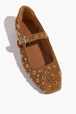 Dorothee Schumacher Ballet Flats Wild Softness Studded Ballerina Flat in Tobacco Dorothee Schumacher Wild Softness Studded Ballerina Flat in Tobacco