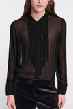 Dorothee Schumacher Sheer Twist Blouse in Pure Black