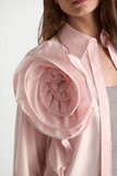 Dorothee Schumacher Striped Power Blouse in Rose White