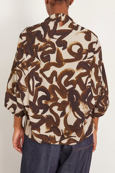 Dries Van Noten Tops Clari Printed Shirt in Brown Dries Van Noten Clari Printed Shirt in Brown