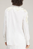 Dries Van Noten Tops Clavelly Embroidered Shirt in White Dries Van Noten Clavelly Embroidered Shirt in White
