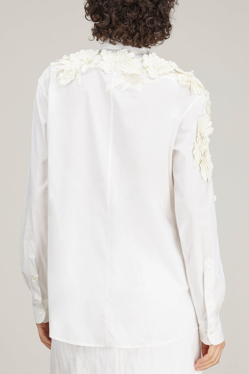 Dries Van Noten Clavelly Embroidered Shirt in White – Hampden Clothing