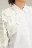 Dries Van Noten Tops Clavelly Embroidered Shirt in White Dries Van Noten Clavelly Embroidered Shirt in White