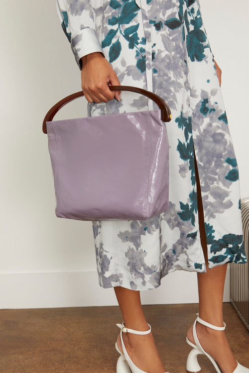 Dries Van Noten Top Handle Bags Crisp Top Handle Bag in Lilac
