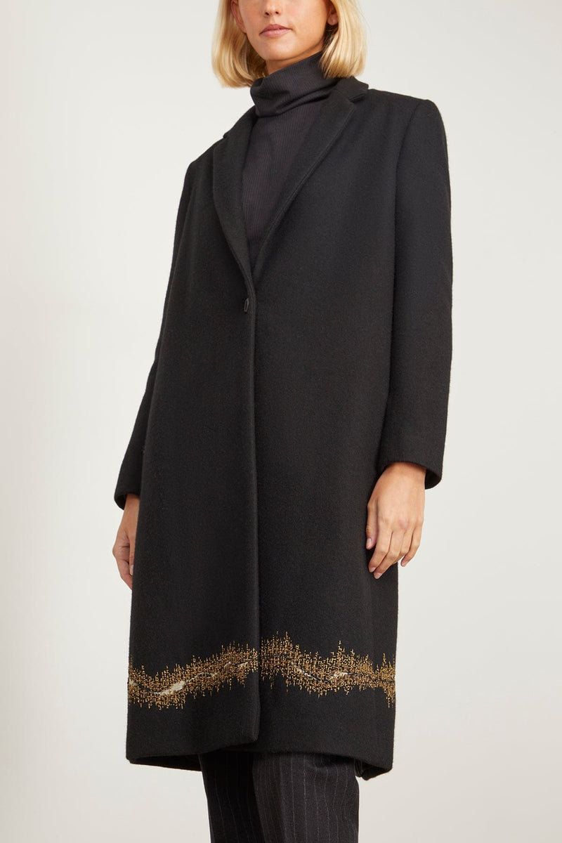 Dries Van Noten Richy Embroidery Coat in Black – Hampden Clothing