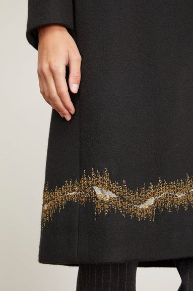Dries Van Noten Coats Richy Embroidery Coat in Black Dries Van Noten Richy Embroidery Coat in Black