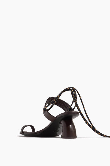 Dries Van Noten Strappy Heels Ankle Tie Leather Sandal in Dark Brown Dries Van Noten Ankle Tie Leather Sandal in Dark Brown