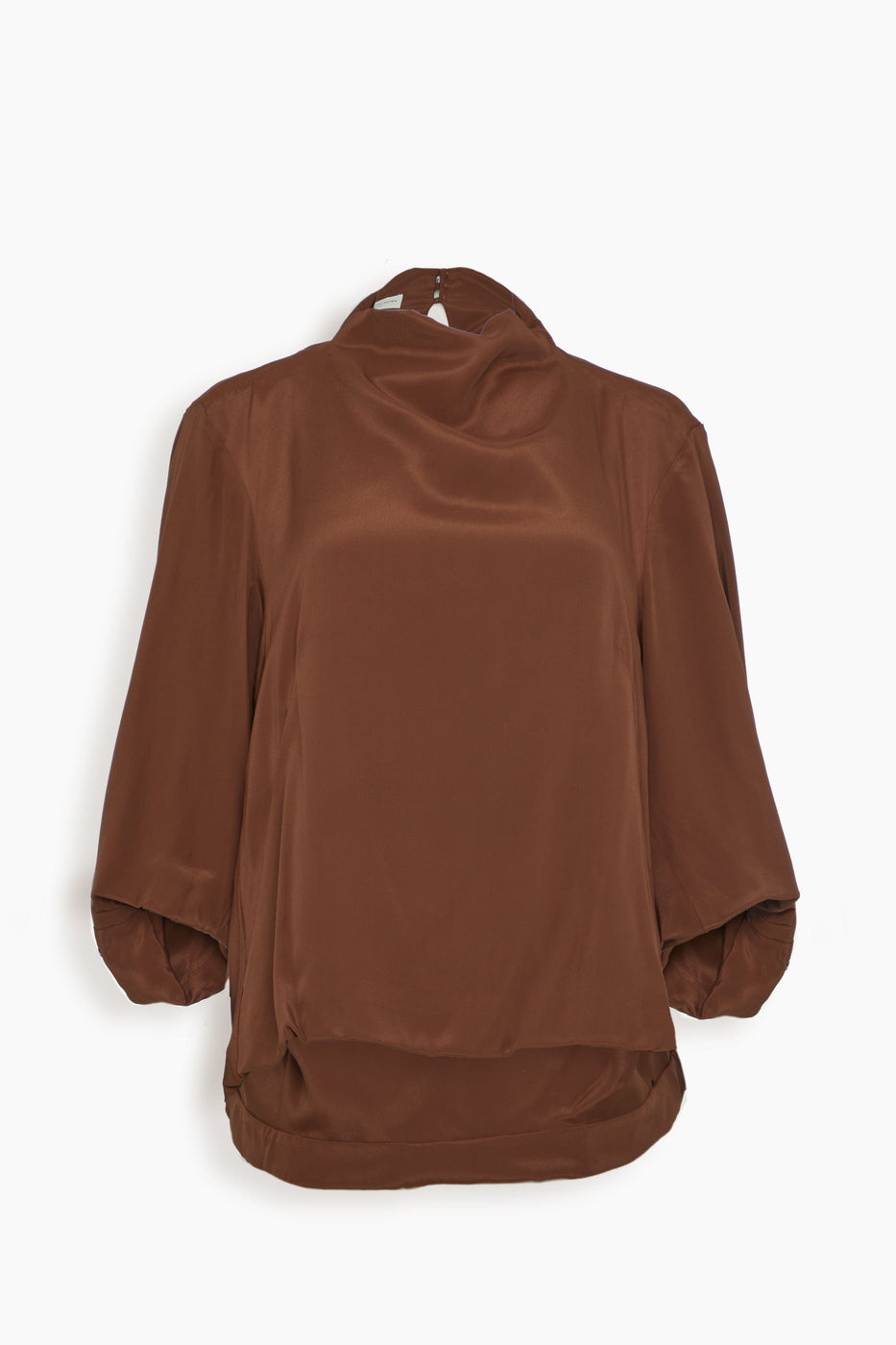 Dries Van Noten Tops Clari Solid Shirt in Brown Dries Van Noten Clari Solid Shirt in Brown