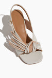 Dries Van Noten Strappy Heels Knot Fringe Sandal in White Dries Van Noten Knot Fringe Sandal in White