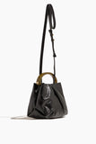 Dries Van Noten Pleated Leather Bag in Black