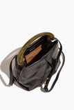 Dries Van Noten Pleated Leather Bag in Black