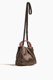 Dries Van Noten Pleated Velvet Bag in Dark Brown