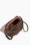 Dries Van Noten Pleated Velvet Bag in Dark Brown