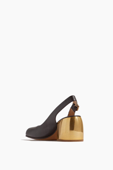 Dries Van Noten Pumps Sling Back Pump with Gold Heel in Bordeaux