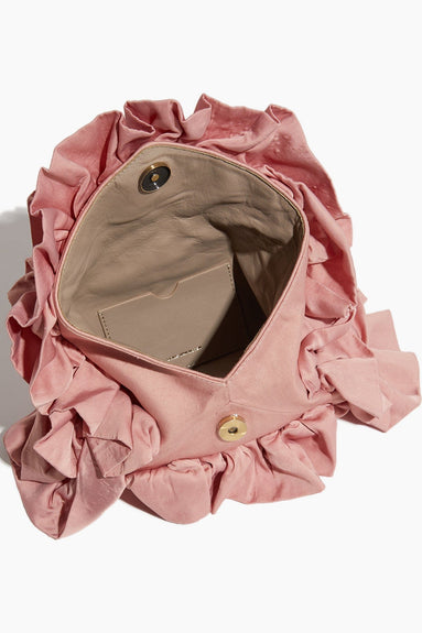 Dries Van Noten Clutches Small Ruffle Flap Clutch Bag in Old Rose Dries Van Noten Small Ruffle Flap Clutch Bag in Old Rose