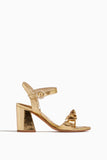 Alexandre Birman Strappy Heels Clarita 75 Flare Sandal in Golden
