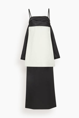 Cleo Dress in Noir/Ivory
