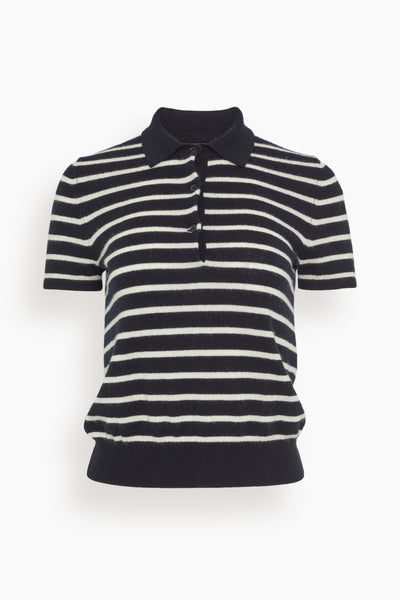 Leanne Polo in Dark Navy/Ivory Stripe