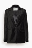 Forte Forte Stretch Velvet Masculine Jacket in Noir