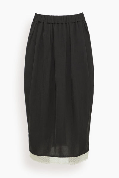 Lace Tulip Skirt in Black