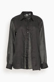 Toteme Tops Double Collar Shirt in Black Double Collar Shirt in Black