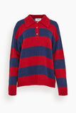 Xirena Sweaters Benton Sweater in Red Blue Benton Sweater in Red Blue