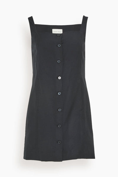 Idon Short Buttoned Dress in Black