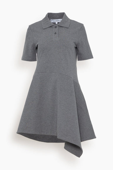 JW Anderson Dresses Asymmetric Polo Dress in Dark Grey