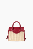 Staud Maude Mini Wicker Carryall in Natural/Rogue