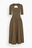 Maria McManus Double Keyhole Dress in Taupe