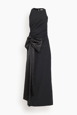 Poplin Power Sleeveless Dress in Pure Black