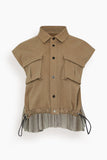 Sacai Tops Denim Mix Shirt in Beige Sacai Denim Mix Shirt in Beige
