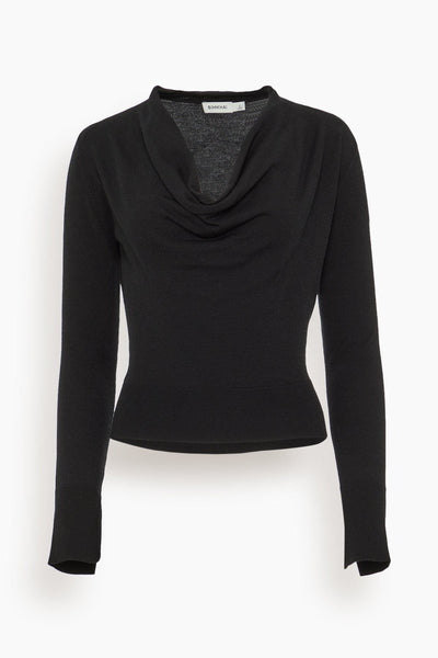 Natia Cowl Neck Top in Black