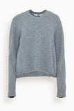 LAFATA Whipstitch Crew in Heather Grey/Navy Whipstitch