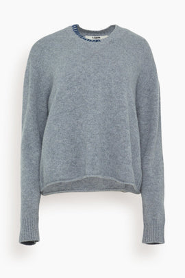 Whipstitch Crew in Heather Grey/Navy Whipstitch